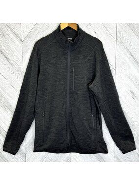 Icebreaker Merino Wool Gray Descender Long Sleeve Full Zip Jacket Mens Size XL